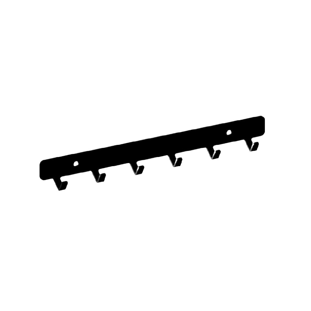 Perchero de pared negro con 5 ganchos