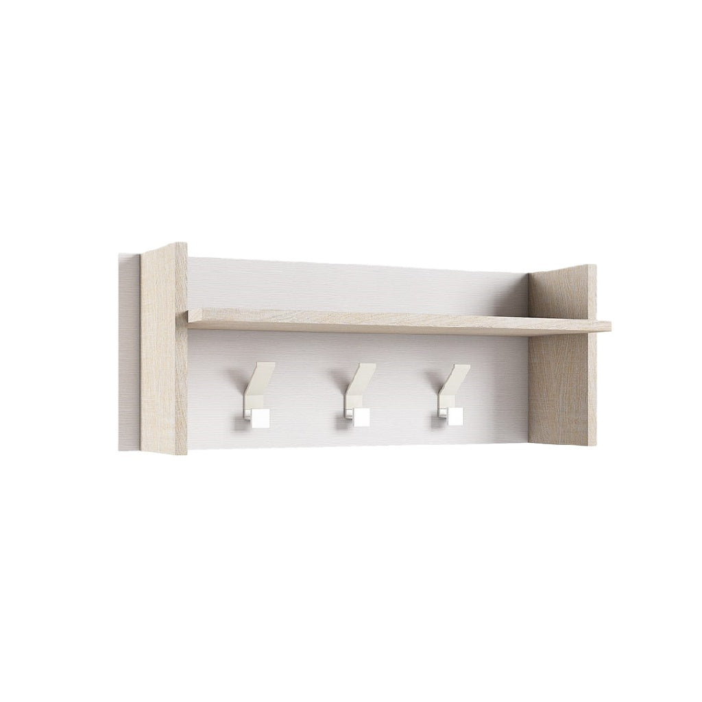 Estante de pared con 4 ganchos en estilo moderno de madera